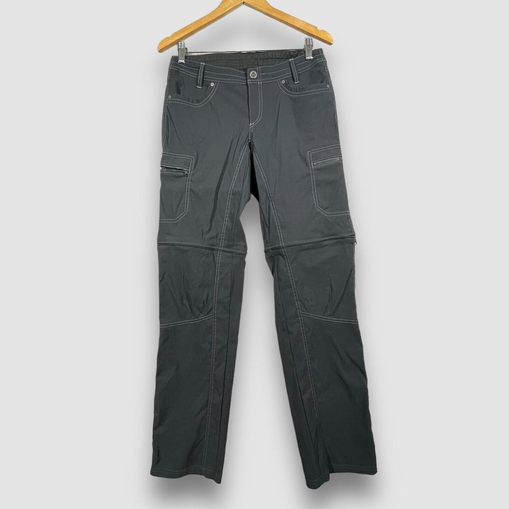 Kuhl Hiking Cargo Pants Womens 6 Long Convertible Dark Gray Outdoor Camping